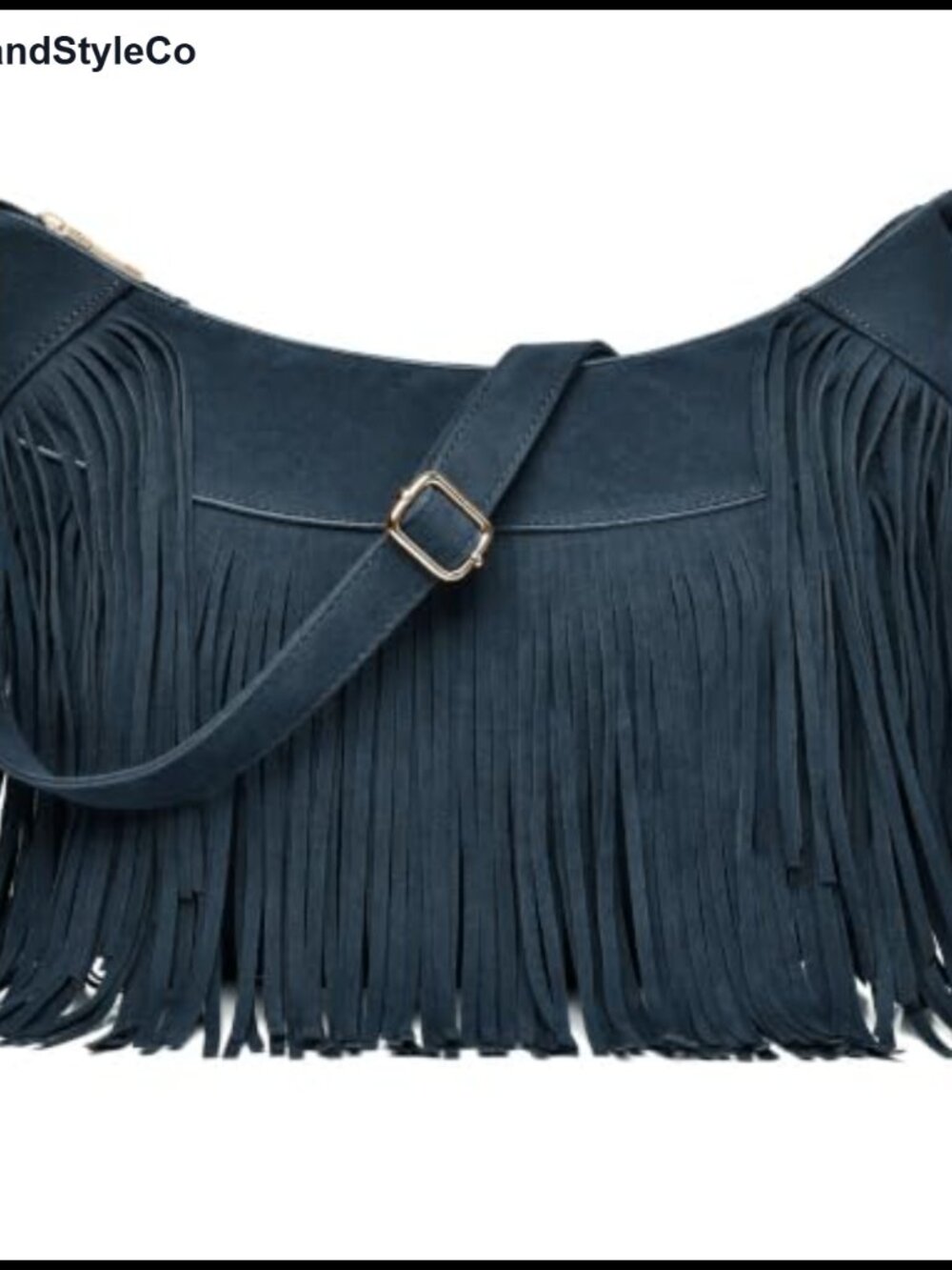 Fringe Suede Crossbody Bag Western Cowgirl Purse with Faux Leather